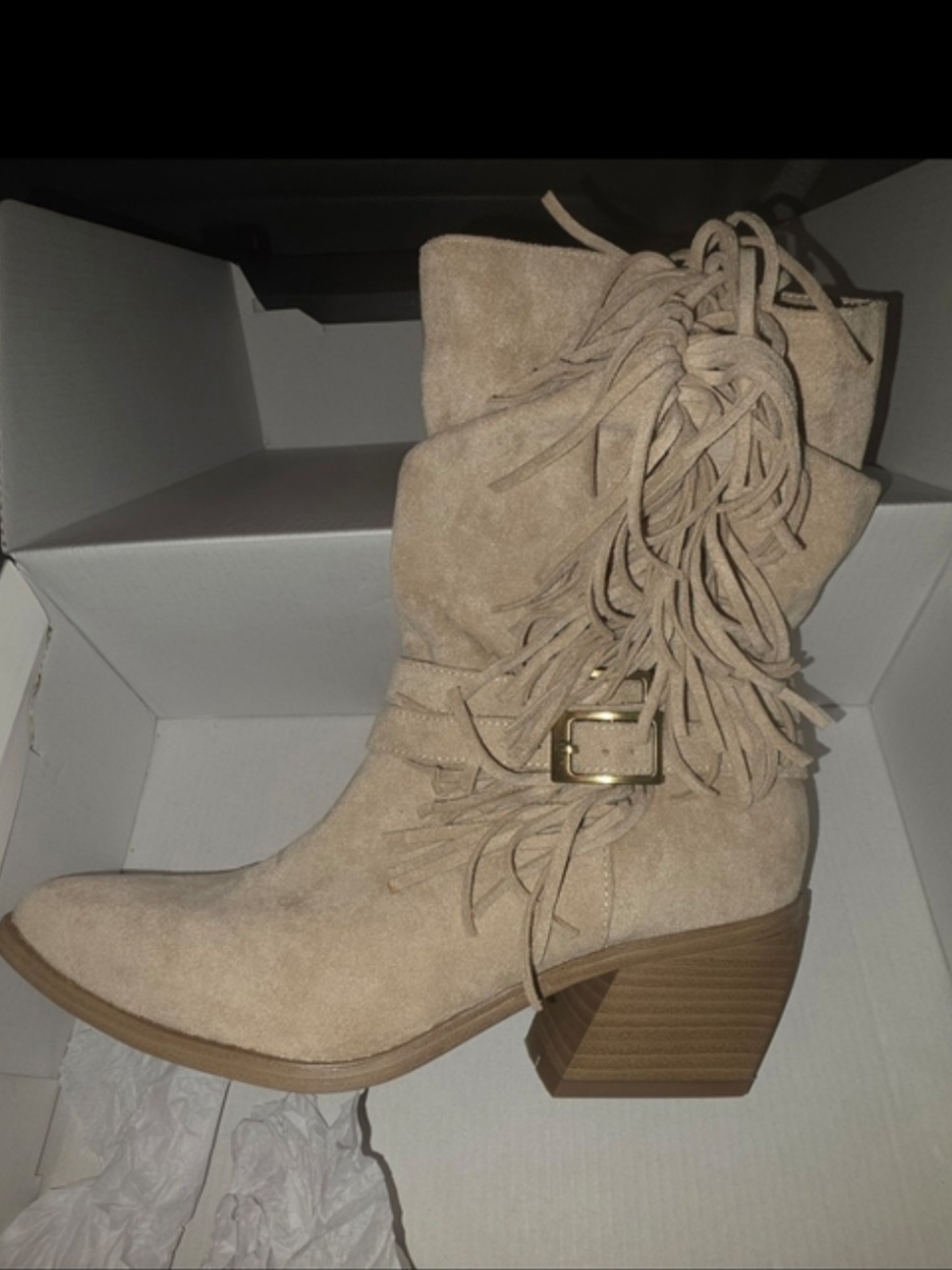 Madden NYC Women's Faux Suede Fringe Boots Size 8 BNIB - Picture 11 of 14